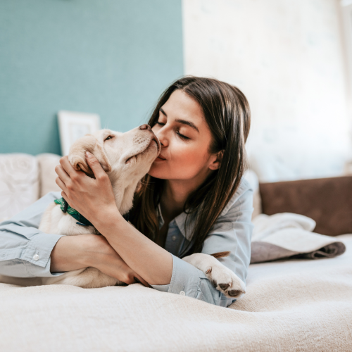 Woman and her therapy dog in new york