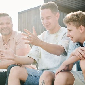 A family Laughing together after Family Therapy